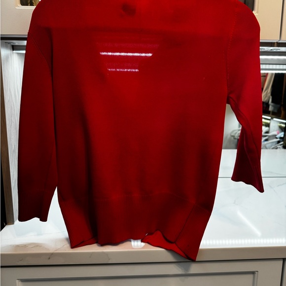 Joseph A. Red Cardigan with Floral Detail - Picture 4 of 4